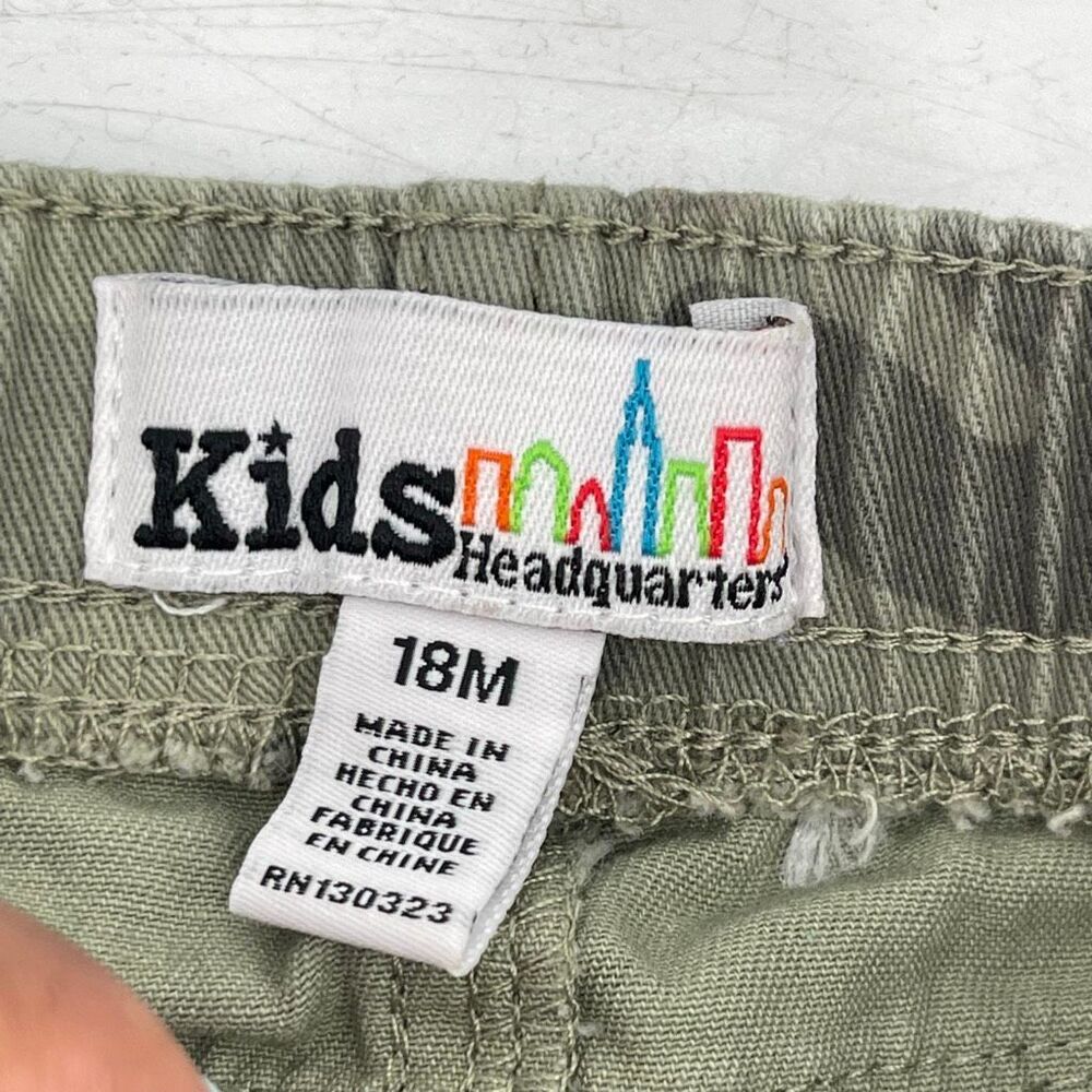 Kids Headquarters Boys Camo Jogger Pants 18M Green Camouflage Cotton Pull On - Picture 6 of 10